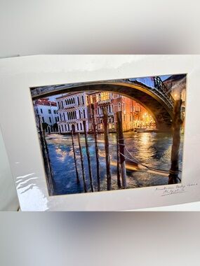 Academia Bridge, Grand Canal,  Venice Photography Art - Matted, Signed and Dated